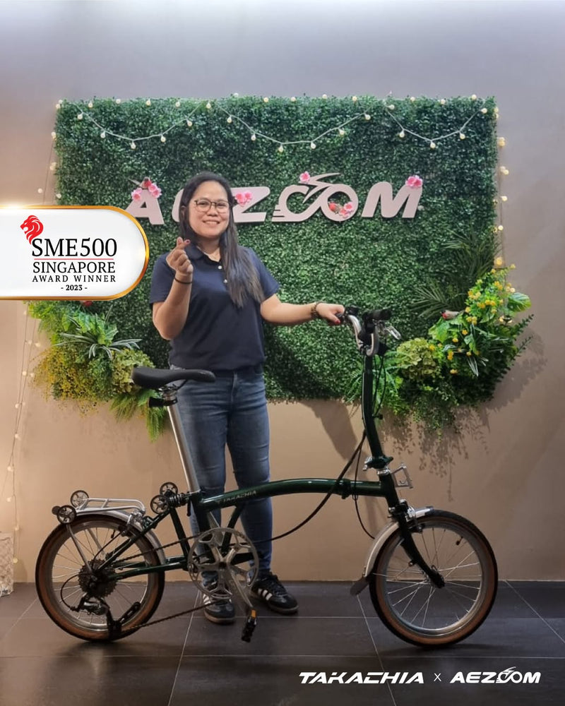 Congratulations on our newest rider, Hygeia from the Philippines and her new Takachia Tiime Series C16 Trifold Bike in Evergreen. 🌿🚲
